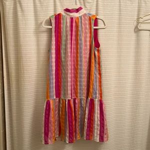 Marie Oliver Rainbow Stripe Silk Dress